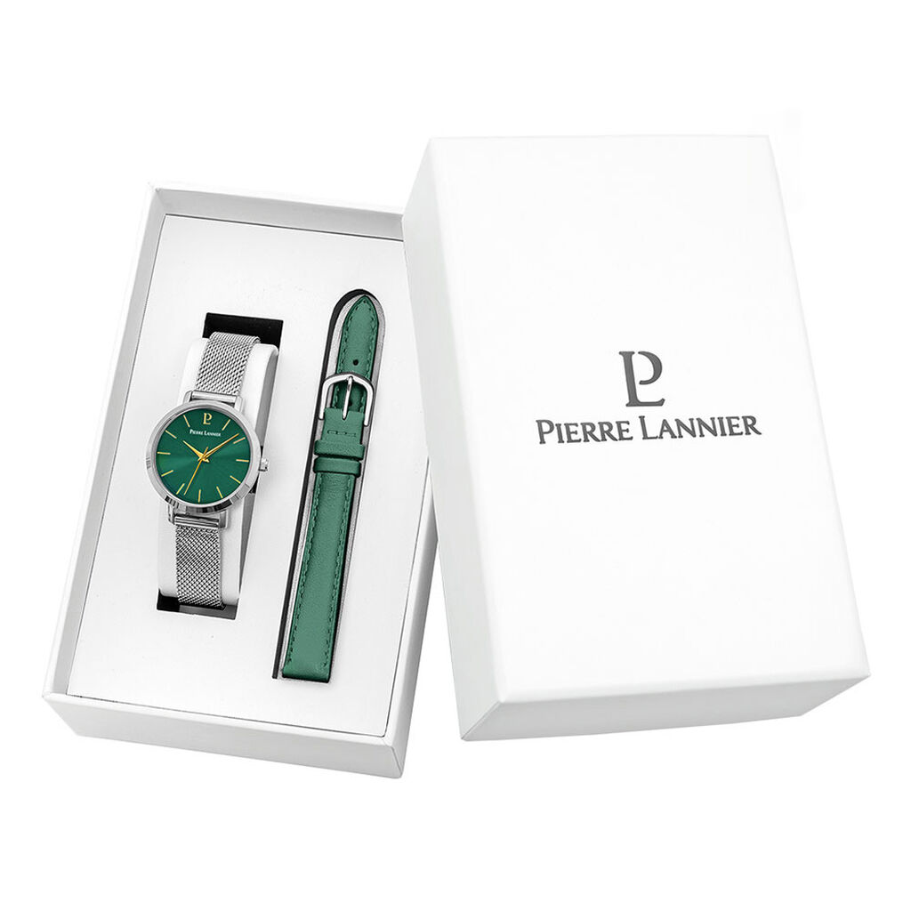 Coffret De Montre Pierre Lannier Chouquette Vert - Montres étanches Femme | Marc Orian