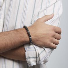 Bracelet Acier Blanc Hantz Pierre De Lave - Bracelets chaînes Homme | Marc Orian