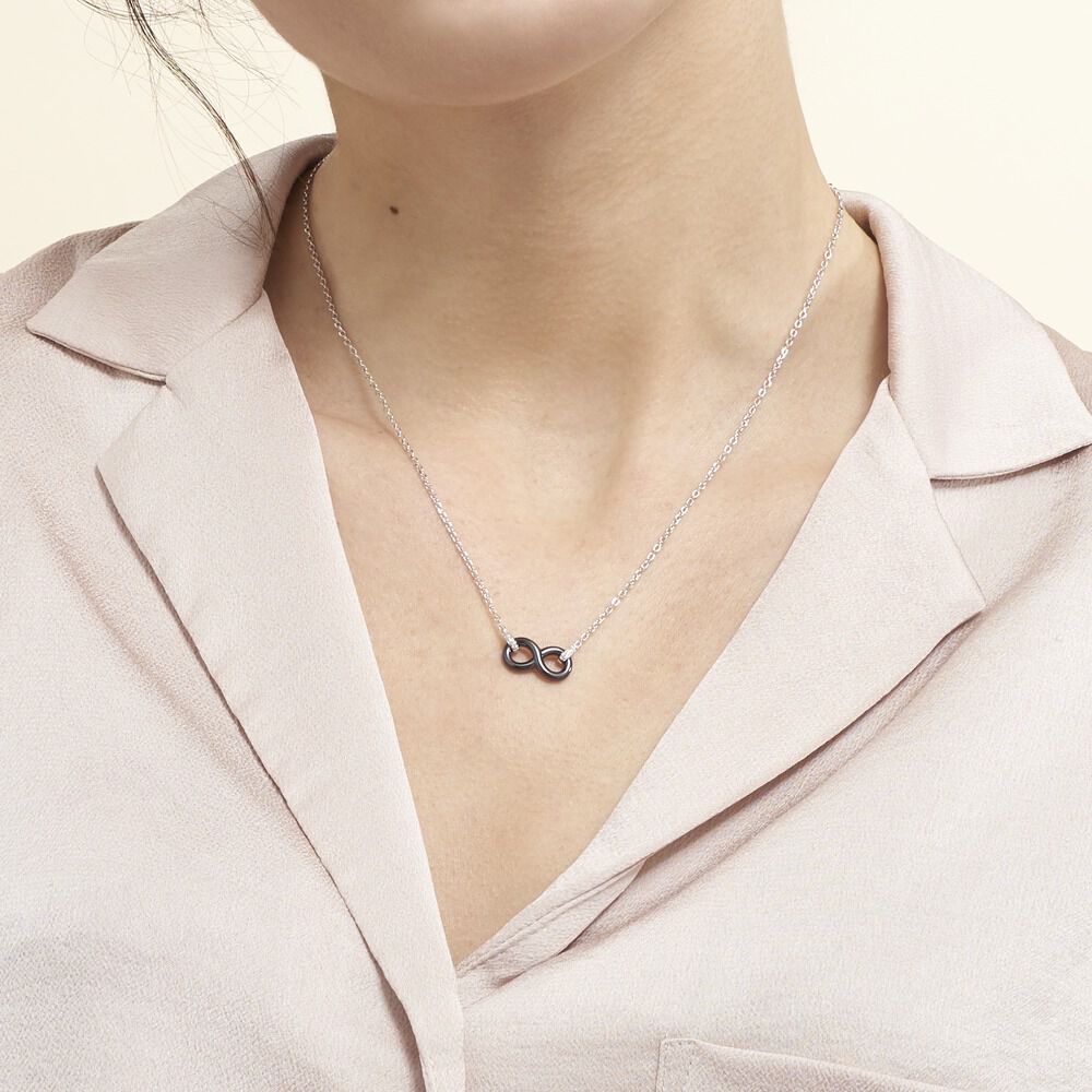 Collier Celinia Argent Blanc Céramique Et Oxyde De Zirconium - Colliers avec pierres Femme | Marc Orian