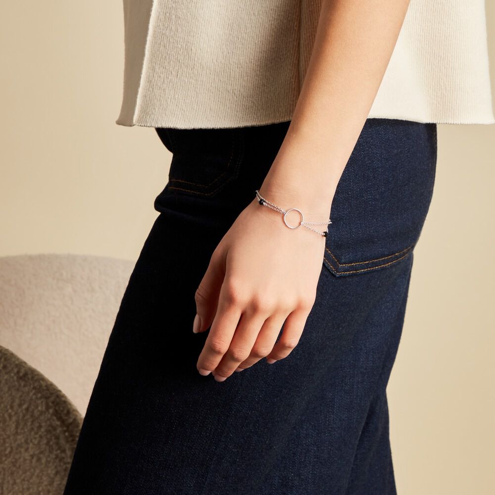 Bracelet Tamar Argent Blanc Pierre De Synthese - Bracelets chaînes Femme | Marc Orian