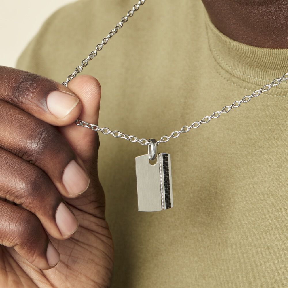 Collier Lovaina Acier Blanc - Fête des pères Homme | Marc Orian