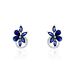 Boucles D'oreilles Puces Bouquet Or Blanc Saphir Et Diamant - Puces Femme | Marc Orian