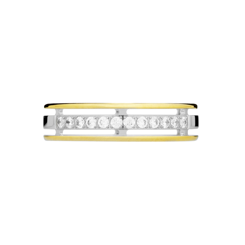 Alliance Serti Grains Ajoures Or Bicolore Diamant - Alliances duo Femme | Marc Orian