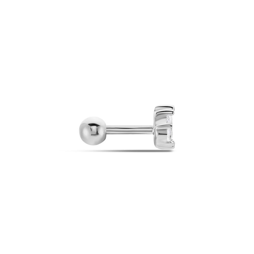 Piercing D'oreille Unitaire Verona Argent Blanc Oxyde De Zirconium - Piercings d'oreilles Femme | Marc Orian