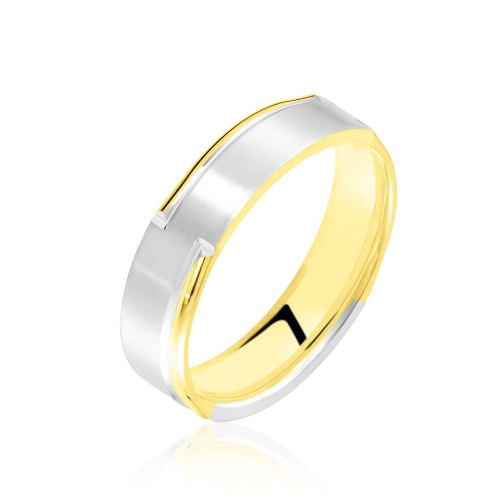 Alliance Aliyaah Ruban Plat Or Bicolore - Alliances personnalis&eacute;es Famille | Marc Orian