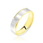 Alliance Aliyaah Ruban Plat Or Bicolore - Alliances personnalis&eacute;es Famille | Marc Orian