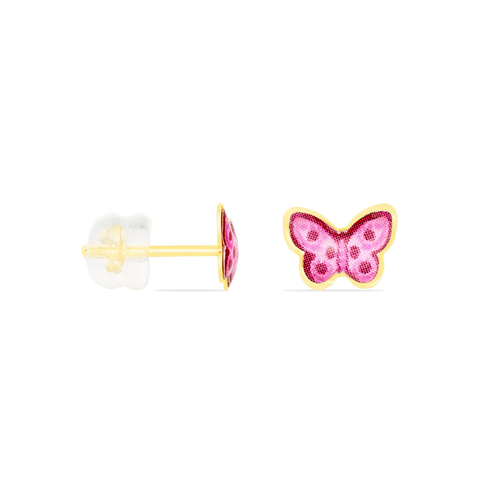 Boucles D'oreilles Puces Sulivia Papillon Or Jaune - Puces Enfant | Marc Orian