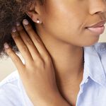 Boucles D'oreilles Pendantes Vera Argent Blanc Oxyde De Zirconium - Puces Femme | Marc Orian