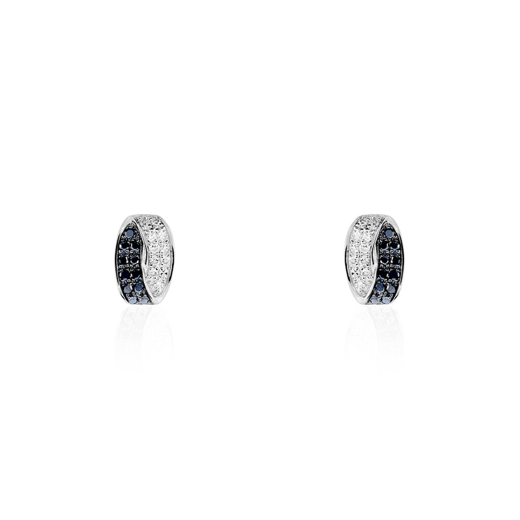 Boucles D'oreilles Puces Urania Or Blanc Diamant - Puces Femme | Marc Orian