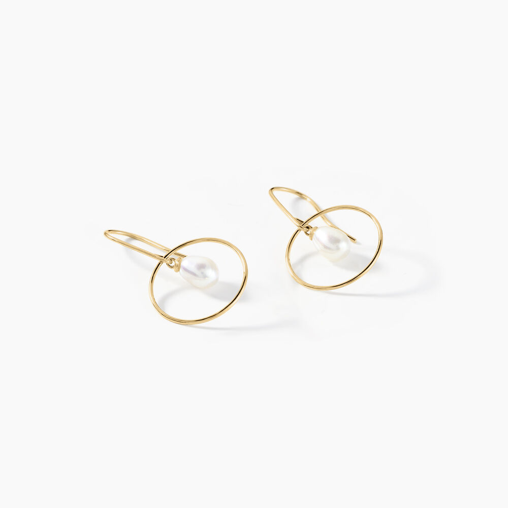 Boucles D'oreilles Pendantes Salvine Or Jaune Perle De Culture - Pendantes Femme | Marc Orian