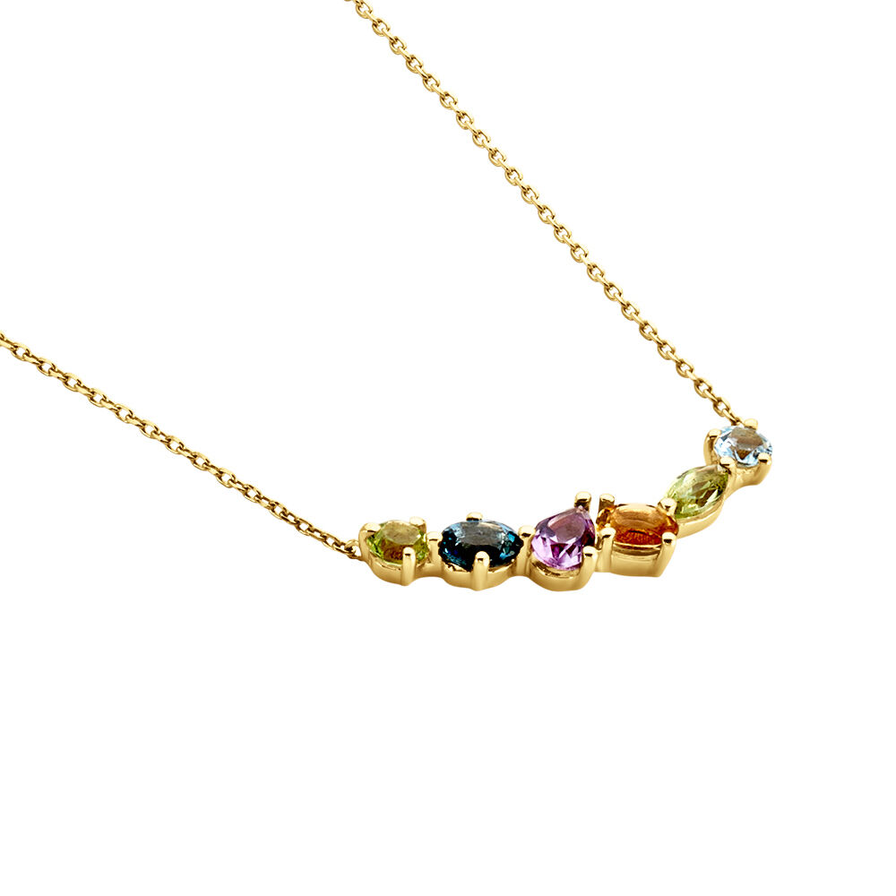 Collier Hortense Or Jaune Topaze Péridot Améthyste - Colliers avec pierres Femme | Marc Orian