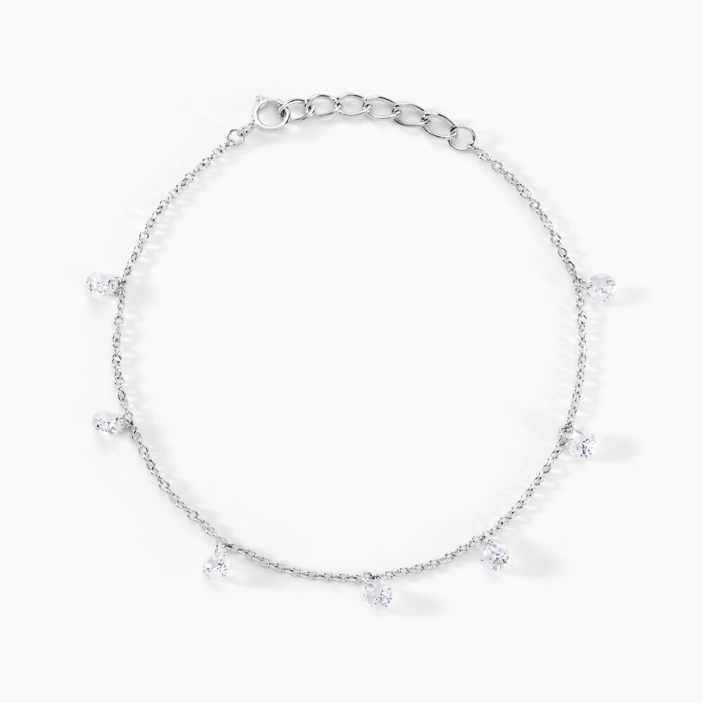 Bracelet Argent Collie Argent Blanc Oxyde - Bracelets chaînes Femme | Marc Orian