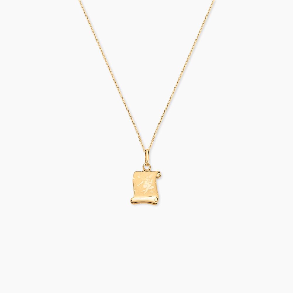 Pendentif Lamie Zodiaque Parchemin Or Jaune - Bijoux personnalis&eacute;s Famille | Marc Orian