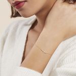 Bracelet Cobeia Croix Maille For&ccedil;at Or Jaune Oxyde De Zirconium - Bracelets cha&icirc;nes Femme | Marc Orian