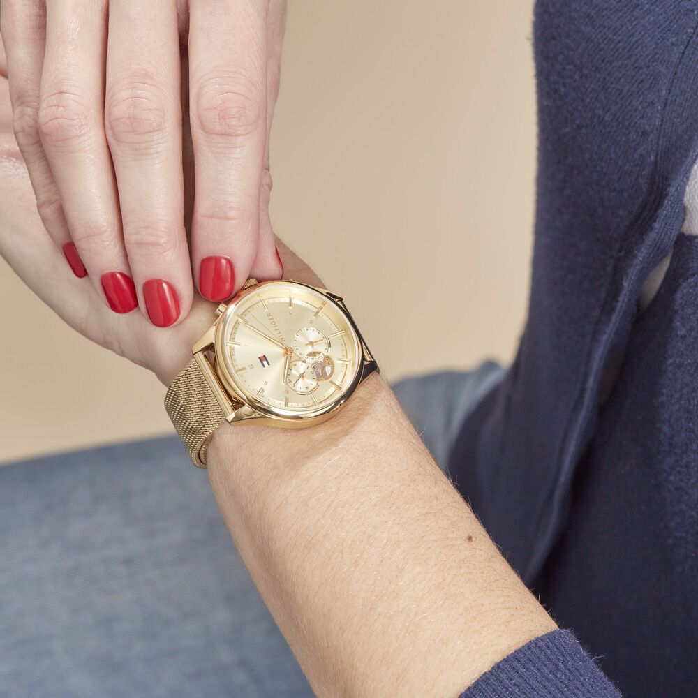 Montre femme new arrivals tommy hilfiger or