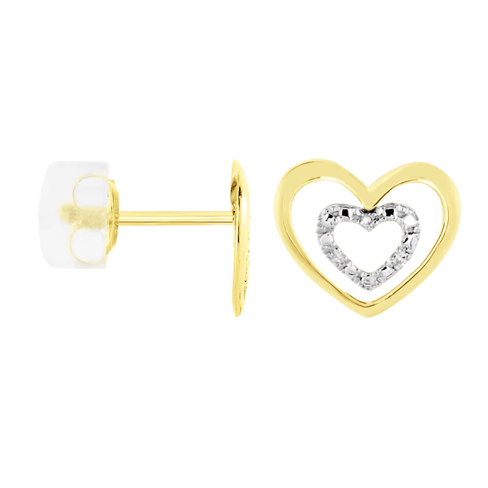 Boucles D'oreilles Puces Or Jaune Juliame Diamants - Puces Femme | Marc Orian