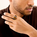 Bague Alaric Acier Blanc Oeil De Tigre - Bijoux fantaisie Homme | Marc Orian