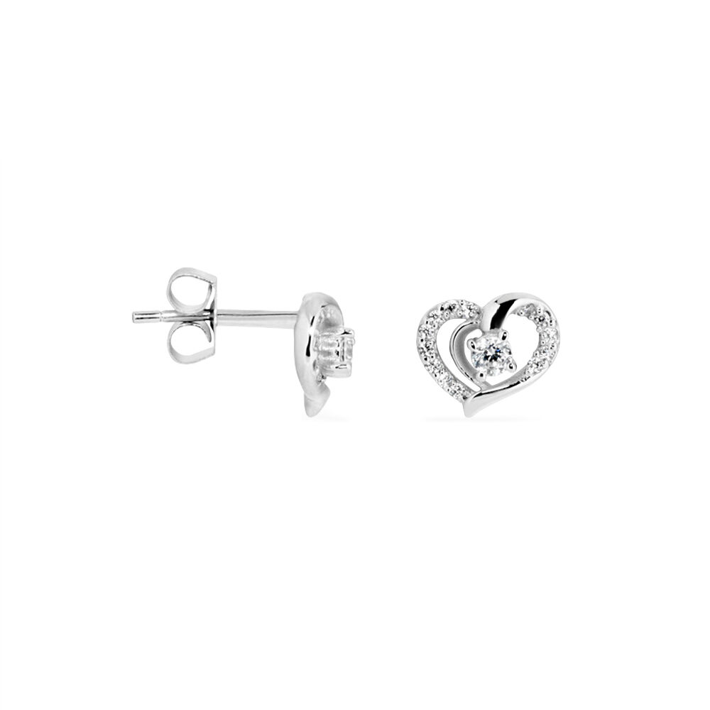 Boucles D'oreilles Puces Aggie Argent Blanc Oxyde De Zirconium - Puces Femme | Marc Orian