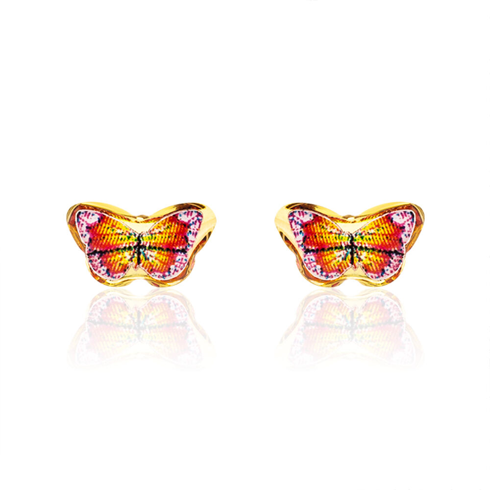 Boucles D'oreilles Puces Sulivia Papillon Or Jaune - Puces Enfant | Marc Orian