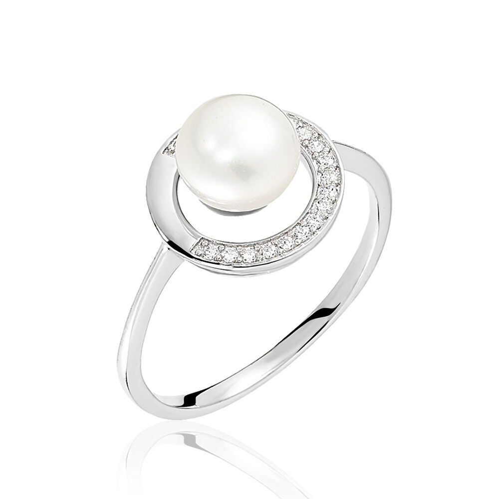 Bague Lenka Argent Blanc Perle De Culture Et Oxyde De Zirconium - Bijoux fantaisie Femme | Marc Orian