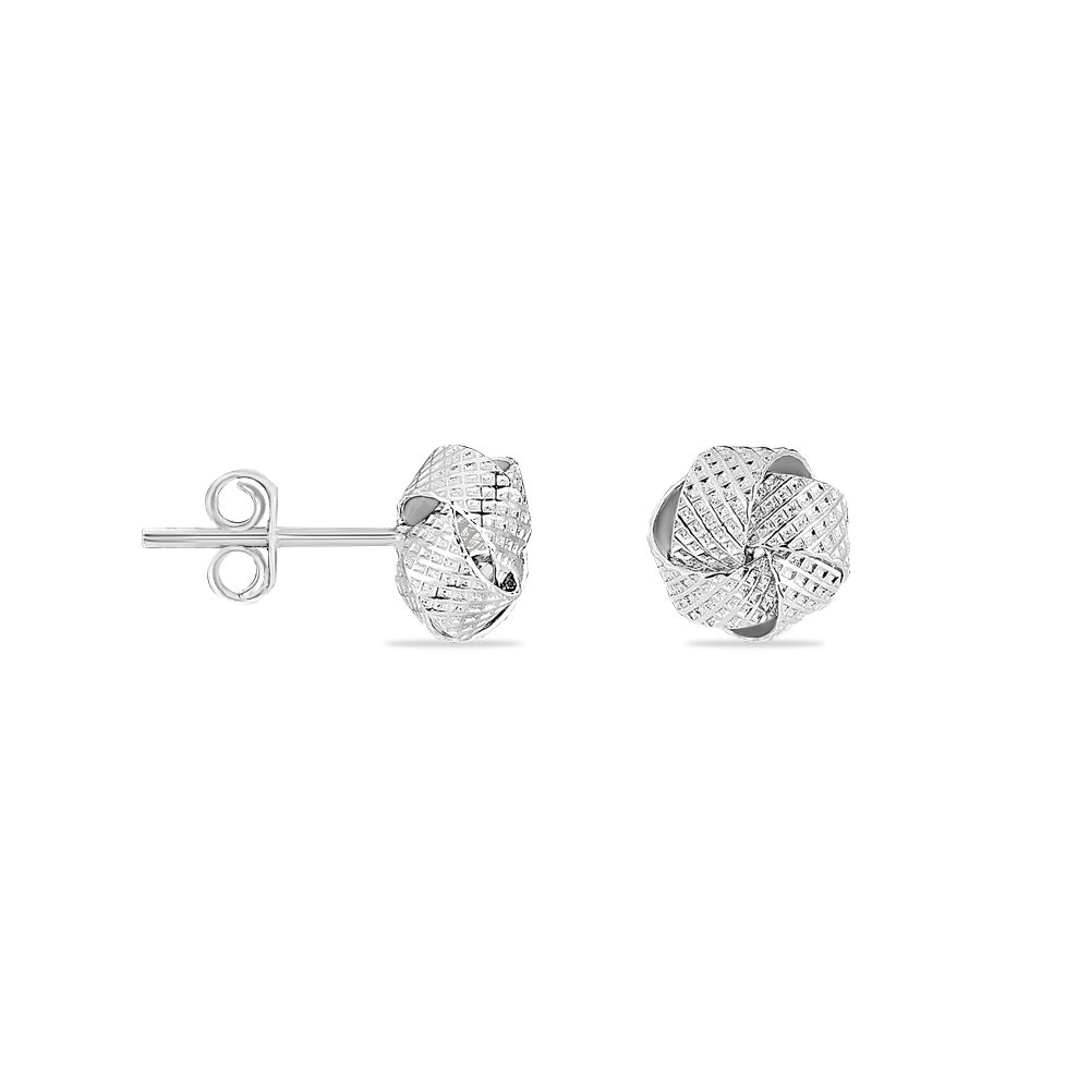 Boucles D'oreilles Puces Cahina Argent Blanc - Puces Femme | Marc Orian