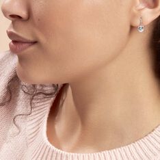 Boucles D'oreilles Pendantes Bo Coeur Pm Or Blanc Oxyde De Zirconium - Boucles d'oreilles Pendantes Femme | Marc Orian