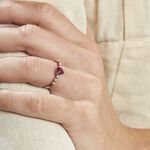 Bague Solitaire Accompagn&eacute; Or Rose Samanta Rhodolite - Bagues avec pierre Femme | Marc Orian