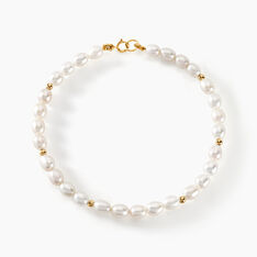 Bracelet Ciriola Or Jaune Perle De Culture - Bracelets chaînes Femme | Marc Orian