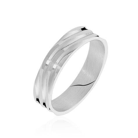 Alliance Naidy Ruban Plat Argent Blanc - Alliances personnalisées Famille | Marc Orian