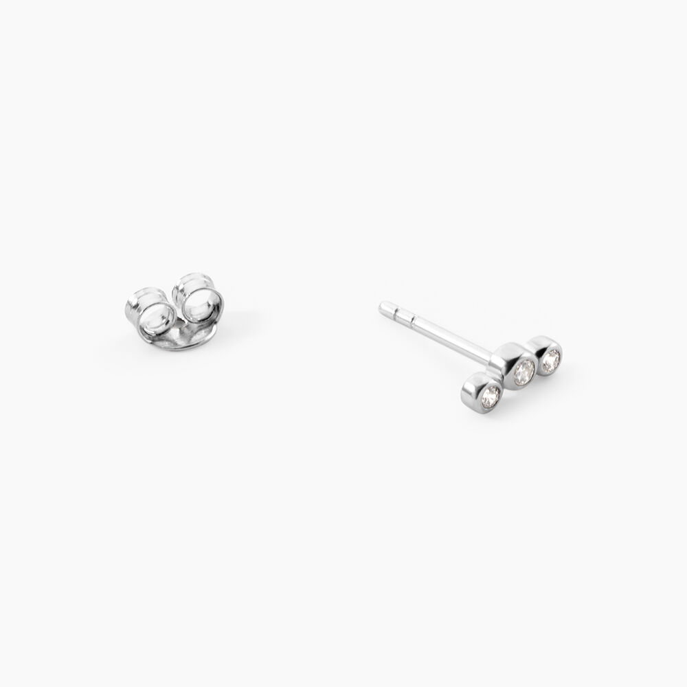 Boucles D'Oreilles Puces Flor Argent Blanc Oxyde De Zirconium - Puces Femme | Marc Orian