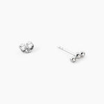 Boucles D'Oreilles Puces Flor Argent Blanc Oxyde De Zirconium - Puces Femme | Marc Orian