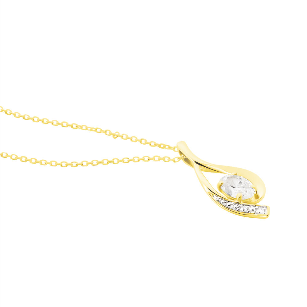 Collier Or Jaune Sagesse Oxydes De Zirconium - Colliers avec pierres Femme | Marc Orian
