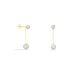 Boucles D'oreilles Pendantes Athena Or Jaune Strass - Pendantes Femme | Marc Orian