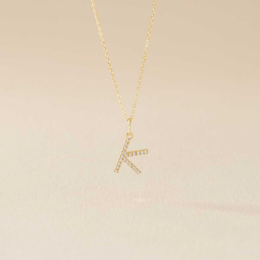 Pendentif Lettre K Or Jaune Oxyde - Pendentifs Famille | Marc Orian