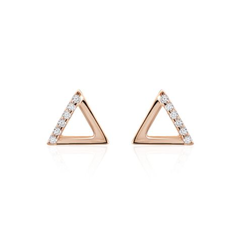 Boucles D'oreilles Puces Lorena Argent Rose Oxyde De Zirconium - Puces Femme | Marc Orian