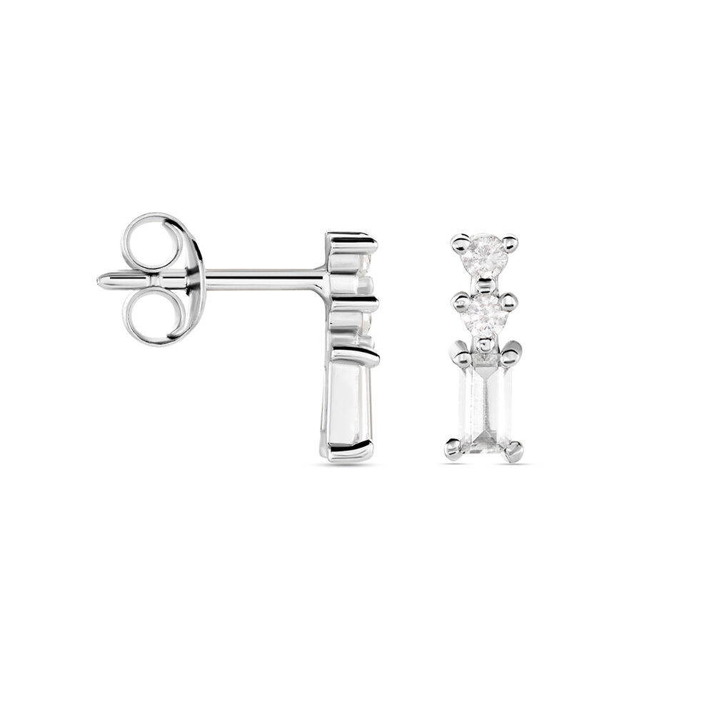 Boucles D'oreilles Puces Iolyn Argent Blanc Oxyde De Zirconium - Puces Femme | Marc Orian