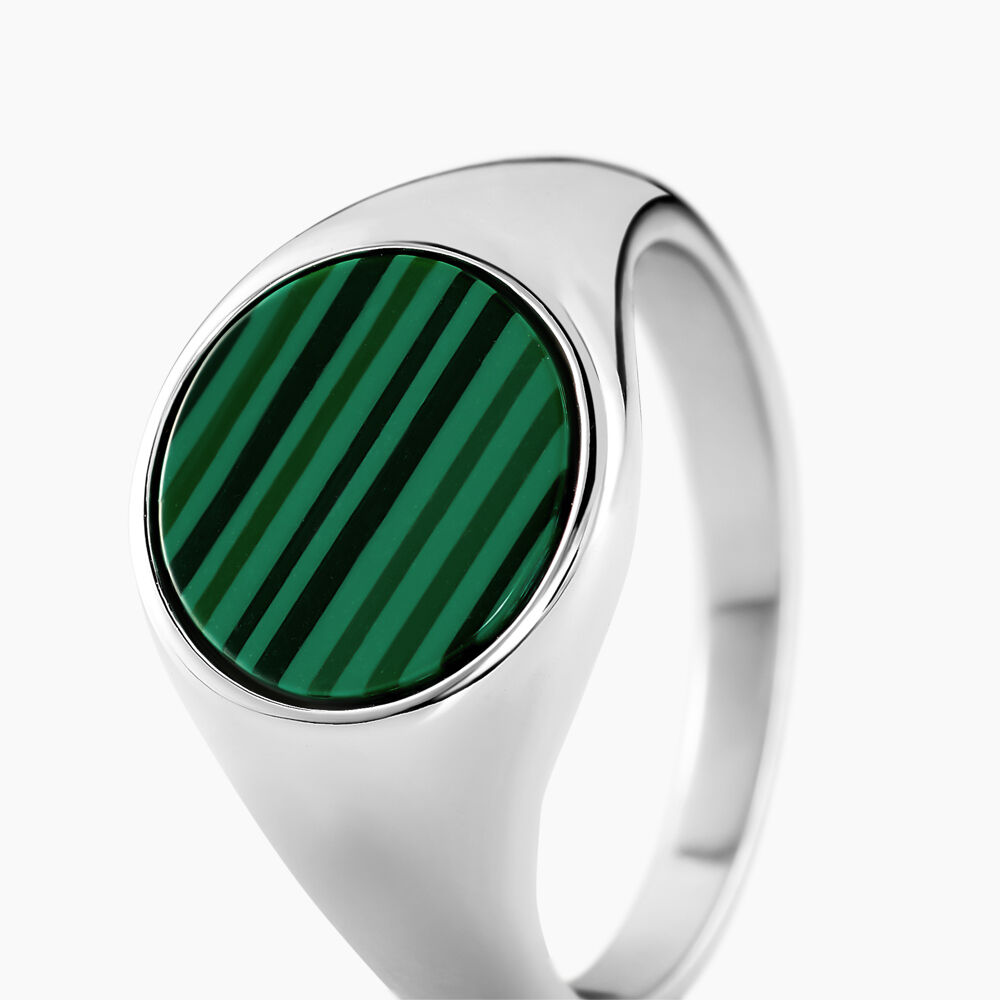 Chevali&egrave;re Argent Blanc Aileas Malachite - Chevali&egrave;res Homme | Marc Orian