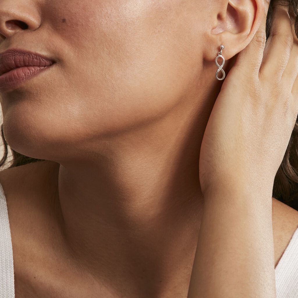 Boucles D'oreilles Pendantes Nohemi Argent Blanc Oxyde De Zirconium - Boucles d'oreilles Pendantes Femme | Marc Orian
