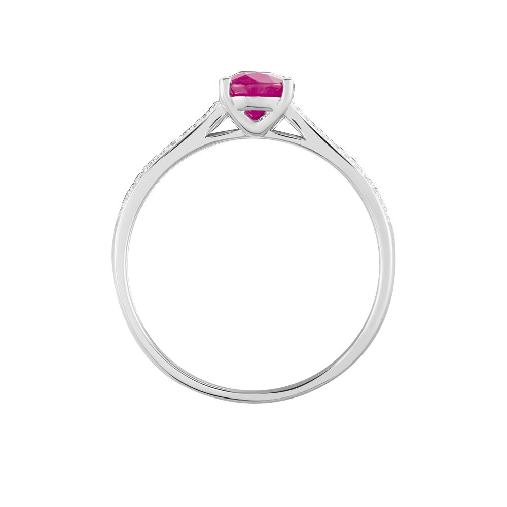 Bague Crista Or Blanc Rubis Et Diamant - Bagues vintage Femme | Marc Orian