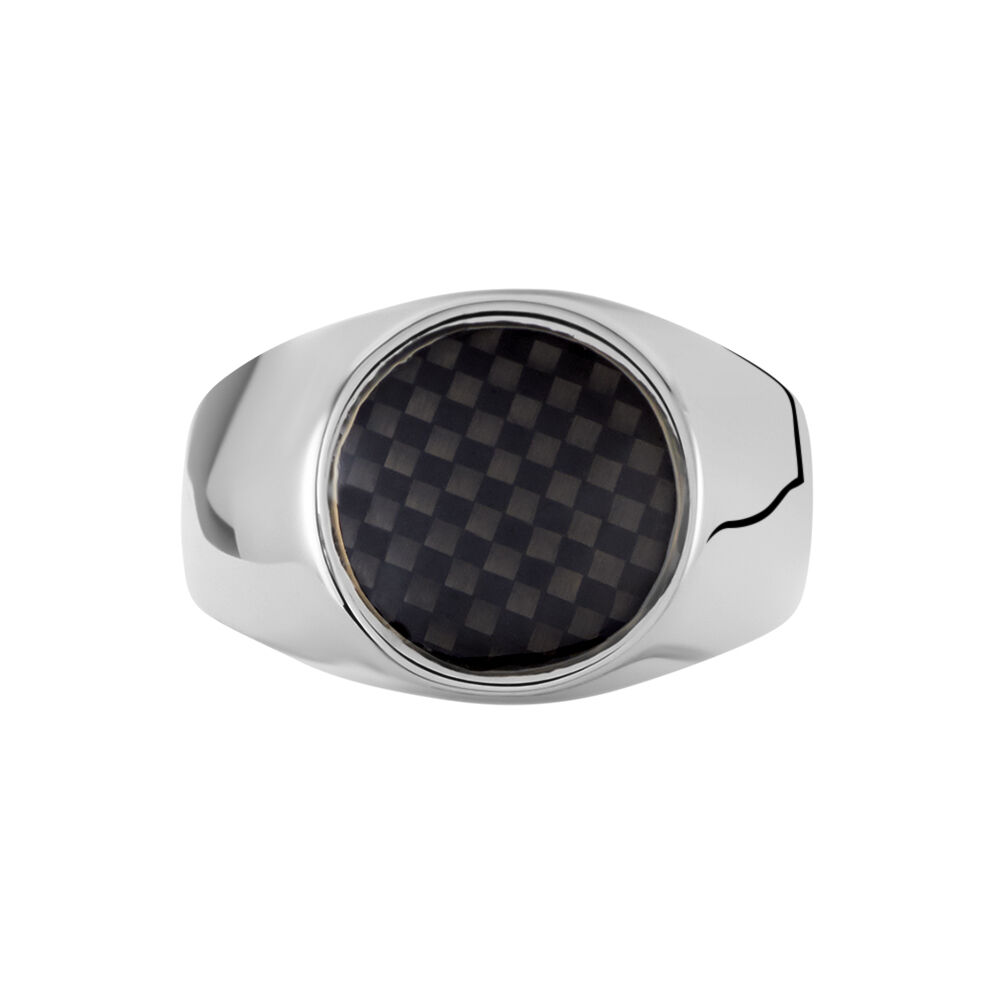 Bague Jourdan Homme Arecibo Acier Blanc Carbone - Bagues grosses Homme | Marc Orian