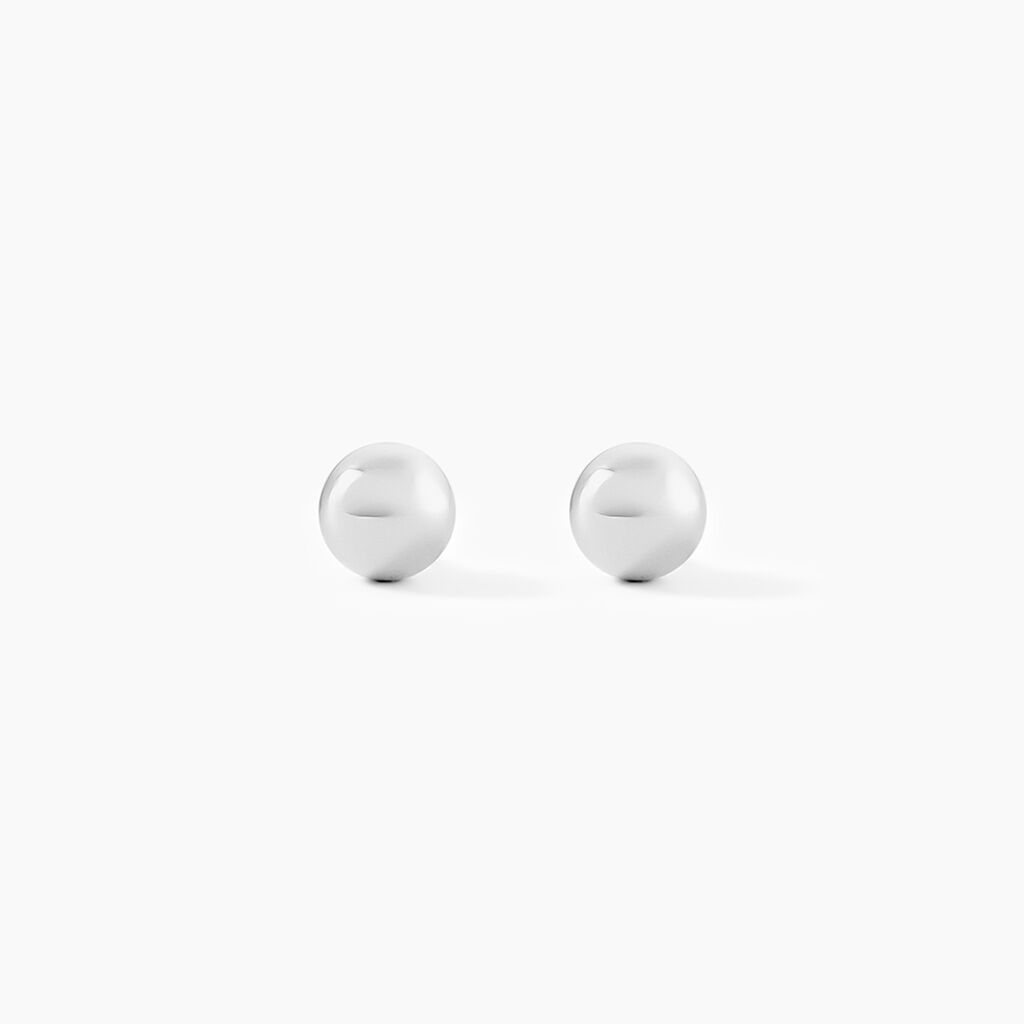 Boucles D'oreilles Puces Fidelia Boule Or Blanc - Puces Femme | Marc Orian