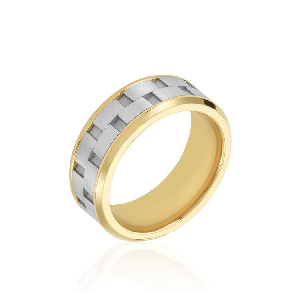 Bague Jourdan Oahu Acier Blanc Et Jaune - Bagues grosses Homme | Marc Orian