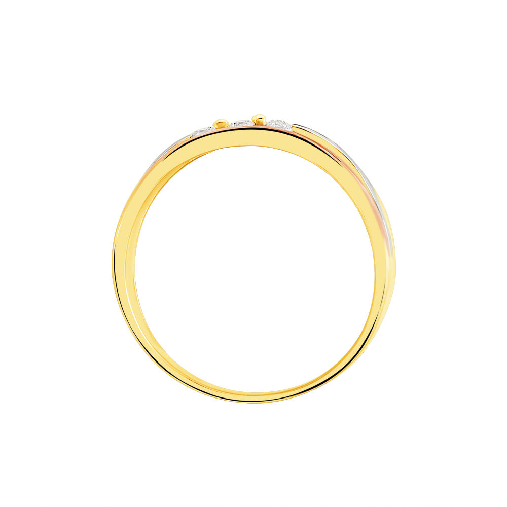 Bague Troyen Or Tricolore Diamant - Bagues fiançailles Femme | Marc Orian