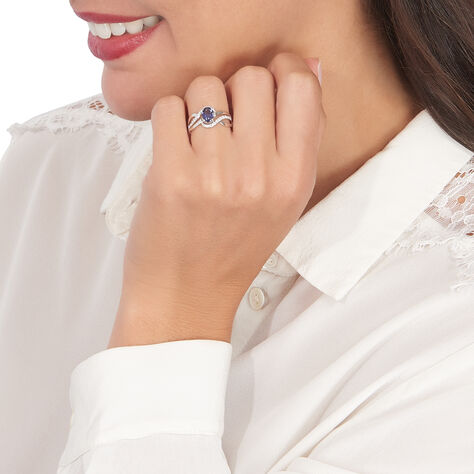 Bague Josyne Or Blanc Iolite Et Oxyde De Zirconium - Bagues Femme | Marc Orian