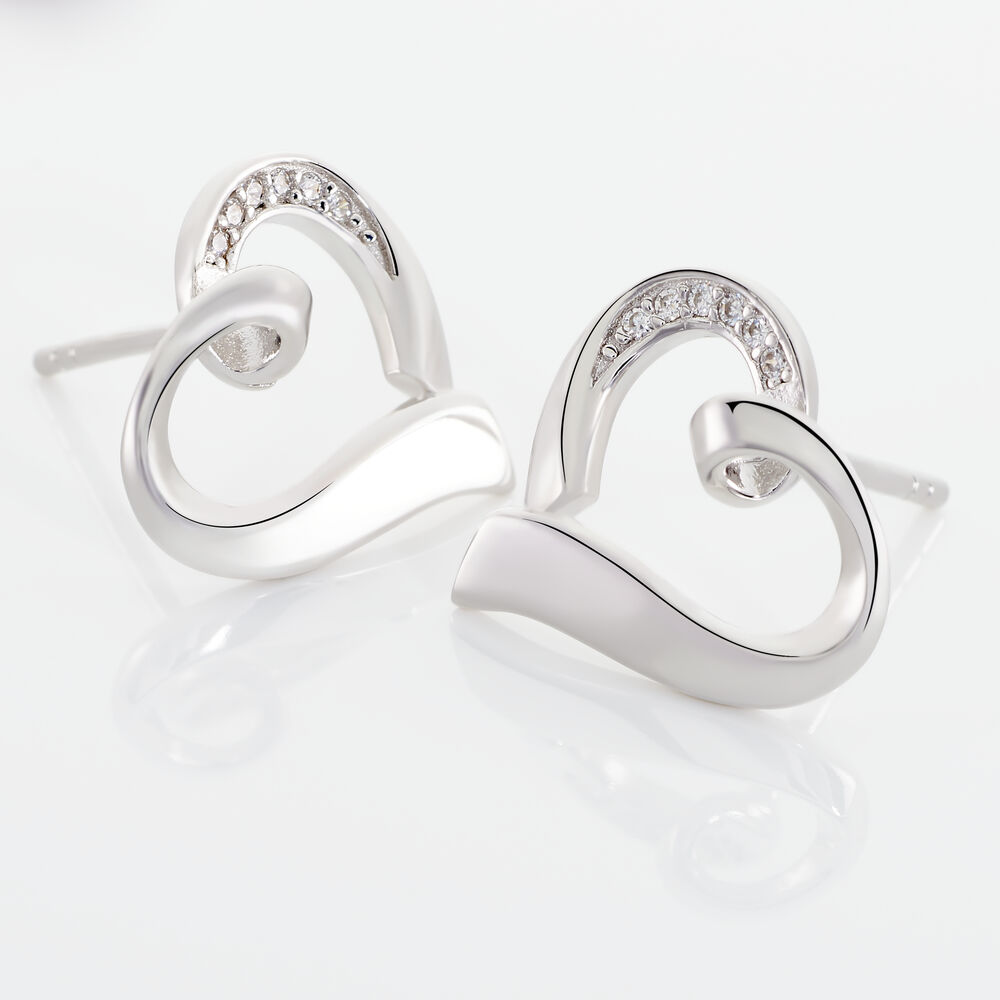 Boucles D'oreilles Puces Daviane Argent Blanc Oxyde De Zirconium - Puces Femme | Marc Orian