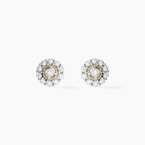 Boucles D'oreilles Puces Charletta Or Jaune Diamant - Puces Femme | Marc Orian
