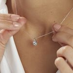 Collier Cindy Or Blanc Topaze Oxyde De Zirconium - Colliers avec pierres Femme | Marc Orian