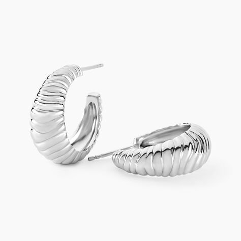 Créoles Oksanne Argent Blanc - Créoles Femme | Marc Orian