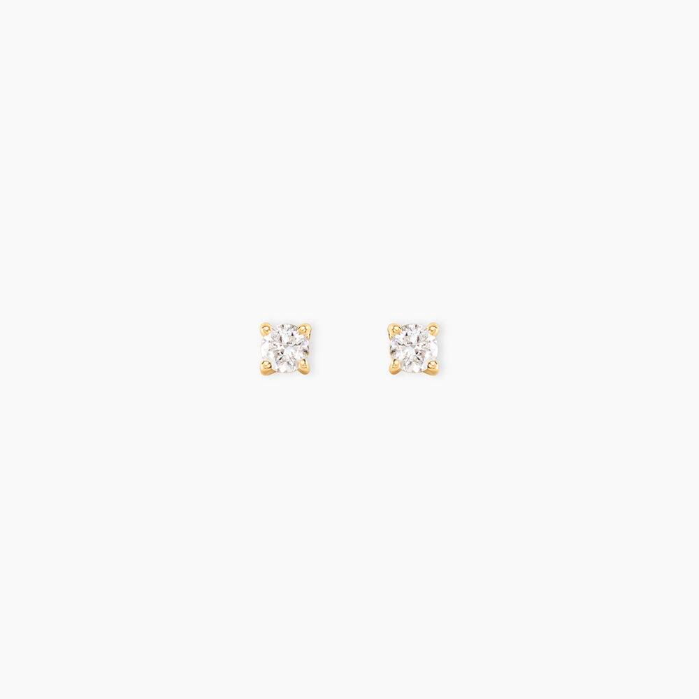 Boucles D'Oreilles Puces Aphrodite Or Jaune Diamant - Boucles d'oreilles mariage Femme | Marc Orian