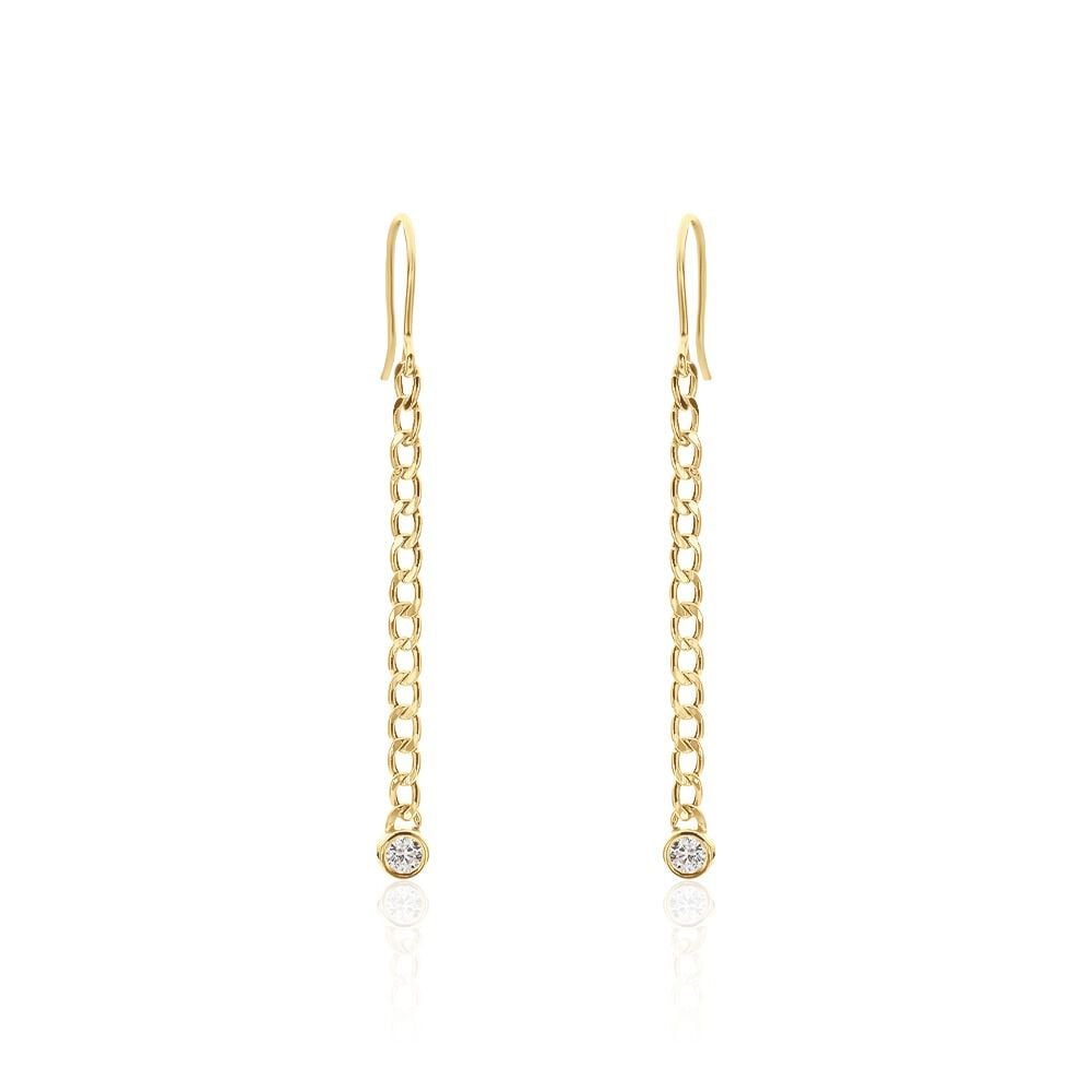 Boucles D'oreilles Pendantes Vienne Or Jaune Oxyde De Zirconium - Pendantes Femme | Marc Orian